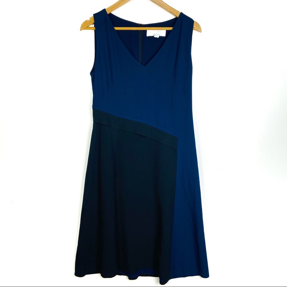Hugo Boss Blue and Black Midi Dress